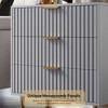 Fluted 3 Drawer Storage Dresser, Tall Modern Chest with Ample Deep Drawers and Wide Top - 3 of 4
