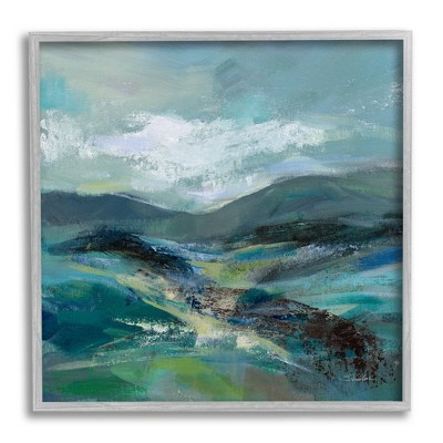 Stupell Modern Green Mountains Landscape Framed Giclee