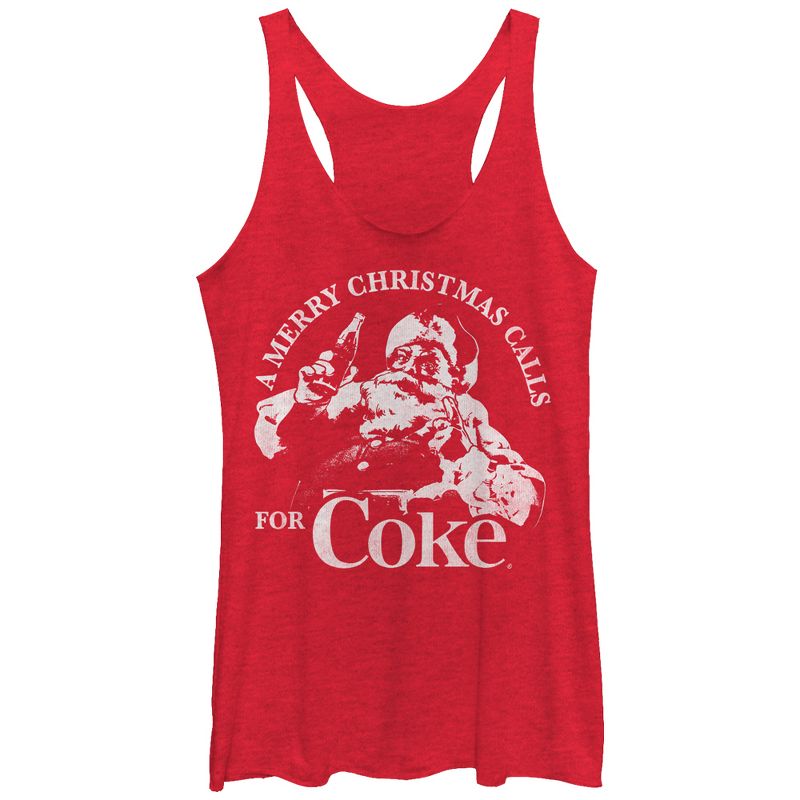 Women's Coca Cola Merry Christmas Racerback Tank Top, 1 of 4