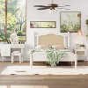 KTMBDW 3 Pieces Bedroom Set with Full/Queen Size Wooden Bed Frame, 1 Vintage Nightstand and 1 Makeup Vanity Set with Stool, White - 4 of 4