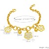 Gold Titanium Steel Clover - Themed Modern Women's Bracelet - 4 of 4