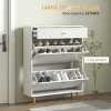 SEVOBAL Narrow Shoe Cabinet with 2 Flip Drawers Wave-Like Panels Adjustable Shelves for 12 Pairs for Entryway Hallway, White, 25.8"*17.91"*13.98" - 4 of 4