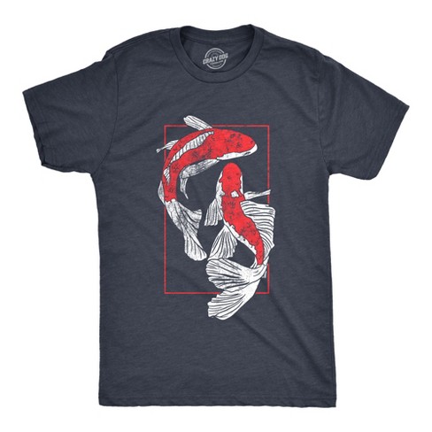 Mens Koi Fish T Shirt Funny Beautiful Peaceful Japanese Carp Pond Tee For Guys Crazy Dog Men s T Shirt Navy S Target