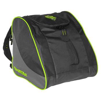 Sportube Traveler Outdoor 50 Liter Ski Boot Helmet & Gear Backpack Bag w/ Storage Pocket, Padded Back and Straps, Airline Compliant, Green/Black
