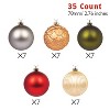 Every Day is Christmas 35ct 2.76"/70mm Shatterproof Round Christmas Tree Ornament Set, Merry Christmas Balls Ornaments with Hooks - 3 of 4