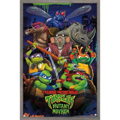 Trends International Teenage Mutant Ninja Turtles: Mutant Mayhem - Group  Framed Wall Poster Prints Barnwood Framed Version 22.375 x 34