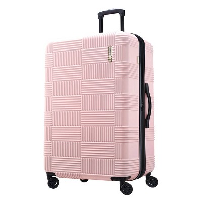 pink roller suitcase