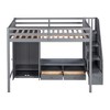 Whisen Modern Design Full Size Loft Bed with Wardrobe,Table and Storage Staircase - 4 of 4