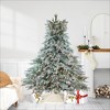Northlight Real Touch™️ Pre-Lit Full Flocked Jasper Balsam Fir Artificial Christmas Tree - 7.5' - Clear Lights - 2 of 4