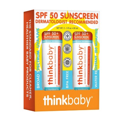 Thinkbaby Mineral Baby Sunscreen 3oz 2pk SPF 50