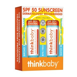 thinkbaby Mineral Baby Sunscreen - SPF 50 - 2pk/6 fl oz - 1 of 4