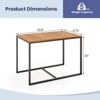 Costway 4-Person Acacia Wood Patio Dining Table with Metal Frame for Porch, Garden, Deck - 3 of 4