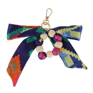 Unique Bargains Bow Wooden Beads Bag Charm 1 Pc - 1 of 4