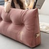 Bekrvio Velvet Wedge Headboard Pillow, Bed Rest Reading Backrest Cushion with Removable Cover & Side Pockets for Daybed & Couch - 3 of 4