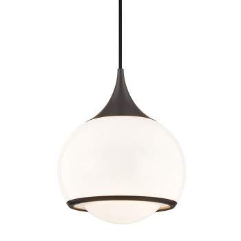 Mitzi Reese 1 - Light Pendant in  Old Bronze Shiny Opal White Glass Shade  Shade