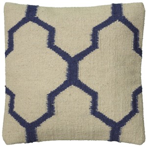 Rizzy Home Moroccan Tile Motif Throw Pillow Blue