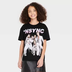 Girls' Oversized NSYNC Short Sleeve Graphic T-Shirt - art class™ Black