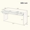 KIGFTSOD Rustic Console Table with 3 Fluted Drawers - Solid Wood Veneer Entryway Table Featuring Natural Wood Grain for Living Room, Hallway, Beige - 2 of 4