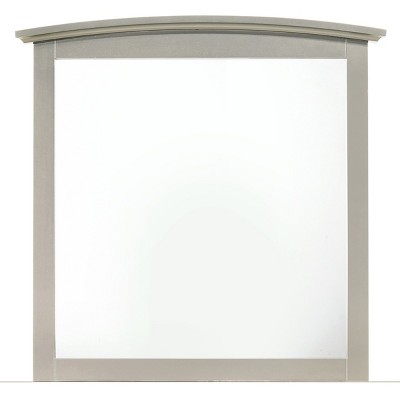 GlasFlength Decorative Wall Mirrors Modern Framed Mirror with Vibrant Accent Simple Design for Contemporary Living Room, White, 37"*2"*35"