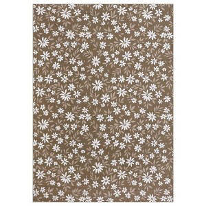 Washable Modern Floral Print Area Rugs for Bedroom Living Room, Soft Non Slip Low Pile Carpet for Home Office - 1 of 4