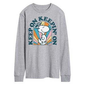Men's - Peanuts - Keep On Long Sleeve Graphic T-Shirt - 1 of 4