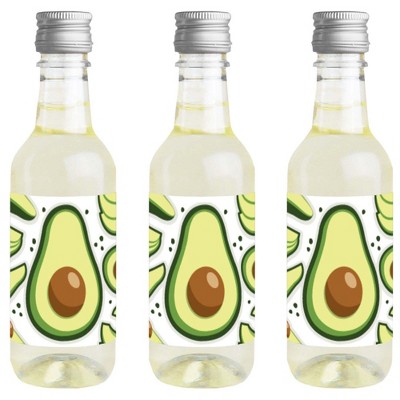 Big Dot of Happiness Hello Avocado - Mini Wine and Champagne Bottle Label Stickers - Fiesta Party Favor Gift for Women and Men - Set of 16