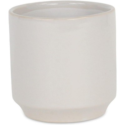 Cheung's Elegora Straight Side Solid Color Ceramic Pot - Medium - Off White