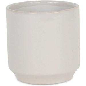Cheung's Elegora Straight Side Solid Color Ceramic Pot - Medium - Off White - 1 of 3
