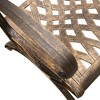 5pc Patio Dining Set with 48" Modern Ornate Outdoor Mesh Aluminum Round Table - Bronze - Oakland Living: Cast Aluminum, Weather-Resistant - 4 of 4
