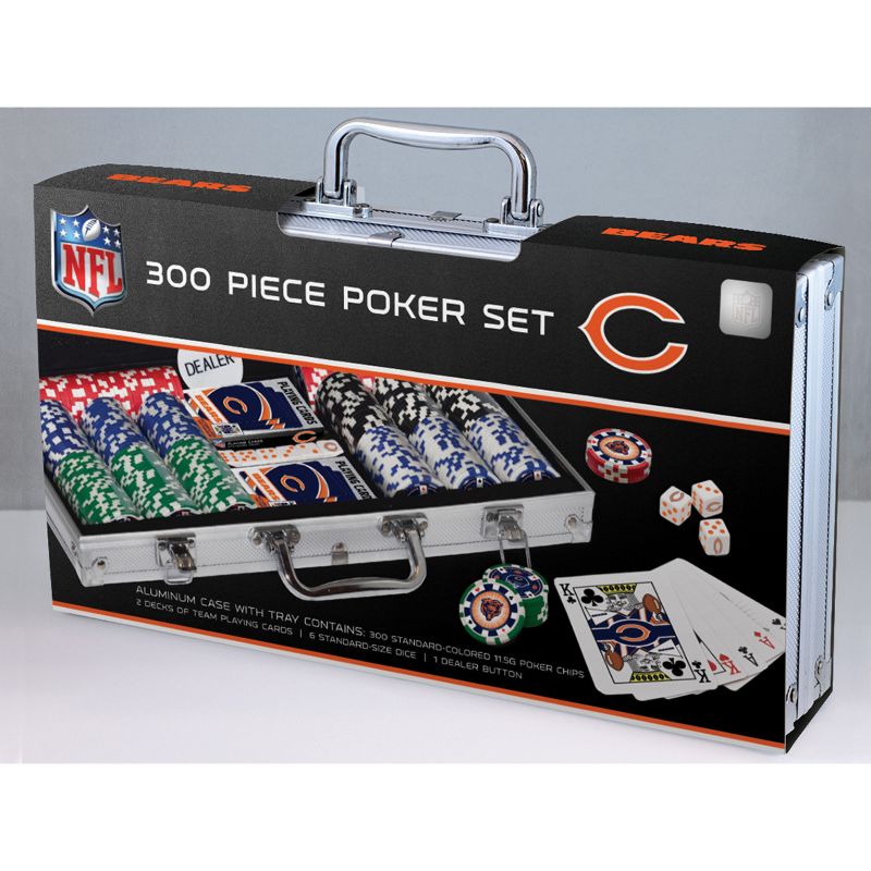 MasterPieces Casino Style 300 Piece Poker Chip Set - NFL Chicago Bears, 2 of 9