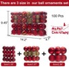Aoibox 100pcs Christmas Ball Ornaments Set Shatterproof Assorted 3 Sizes 1.18in 1.57in 2.36in Red Gold Holiday Tree Decorations - 2 of 4