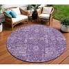 Purple Lilac And Lavender Oriental Washable Indoor Outdoor Area Rug - 2 of 4