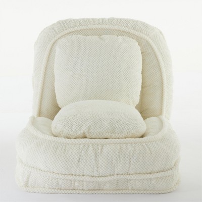 SEVOBAL Human Dog Bed Lazy Sofa Couch 5 Adjustable Position Sit Sleep Bed Fold Put In Bedroom Living Room Space Saving, White, 37.79"*36.61"*6.69"