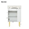 21.6" white Bathroom vanity, Combo Cabinet, Bathroom Storage Cabinet, Single Ceramic Sink, Left side storage - 2 of 4