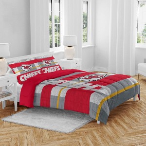 NFL Kansas City Chiefs Heathered Stripe Queen Bed in a Bag - 3pc - 1 of 3