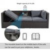 Sapphtopaz Patio Furniture Set Wicker Daybed Sectional Sofa Set with Retractable Canopy Coffee Table with Storage for Backyard, Garden, Gray - 4 of 4