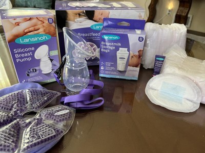 Lansinoh Breastfeeding Essentials and Postpartum Recovery Bundle, Includes  Nipple Cream, Nursing Pads, Silicone Breast Pump, Breastmilk Storage Bags