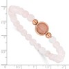 Chisel Stainless Steel Polished Rose IP-plated 6mm Pink Crystal Beaded 7" Stretch Bracelet - 4 of 4