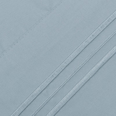 King Size Blue Hydrangea Embroidered Microfiber Pillowcase Set