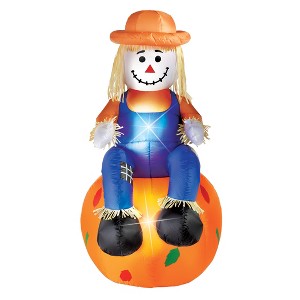 Collections Etc 4-Foot Autumn Scarecrow Inflatable Outdoor Holiday Decor 25 X 33 X 48 - 1 of 2