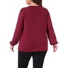 Women's Plus Size Layered Panel Flowy Crew Neck Long Sleeve Dressy Work Chiffon Blouse - Agnes Orinda - 4 of 4