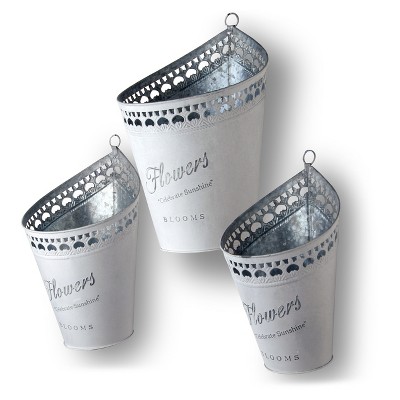 3-Pc Decorative Pot Assortment Silver - National Tree Company