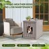 Resin Outdoor Dog/Cat House for Yard, Patio & Garden ¨C Small (10¨C20 lbs), Brown - 3 of 4