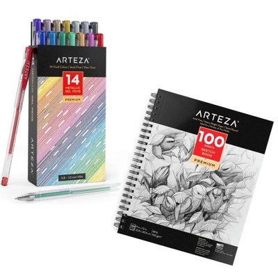 Arteza Sketchbooks (3-pack) And 12 Graphite Pencils Set Sketching Bundle :  Target