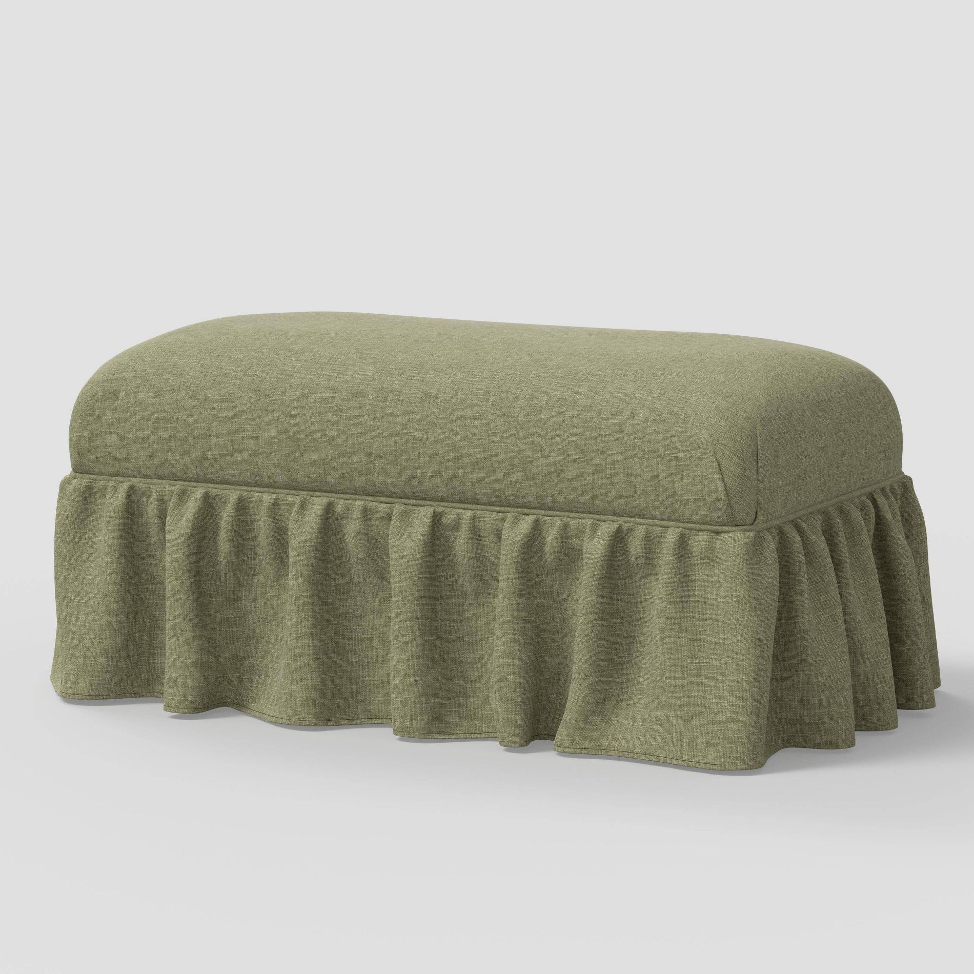 Ruffle Skirt Bench Textured Linen Laurel - Threshold™ designed with Studio McGee