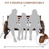 VINGLI Outdoor Rustic Wooden Bench with Wagon Wheel Arms, 3 People Garden Bench Front Porch Furniture Patio Lawn Yard Park, Indoor and Ourdoor Decor - 3 of 4