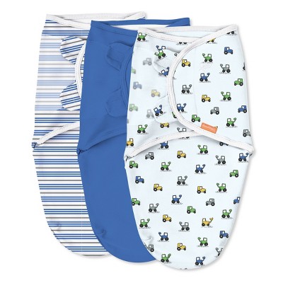 Image of SwaddleMe Original Swaddle Wrap Newborn - Lil Tractors S/M - 3pk