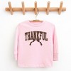 Varsity Thankful Coquette - Toddler Long Sleeve Graphic Tee and Youth Long Sleeve Graphic T-Shirt - 2 of 3