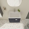 GDFStudio Samuel Wall-Mounted Bathroom Vanity with Ceramic Sink and Mental Round Handle - 2 of 4