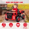 Jojoka Ride On Dump Truck Electric Construction Car for Kids w/ Remote Control,Dump Bed,Shovel,Music,LED,Wheel Shock Absorption - 3 of 4